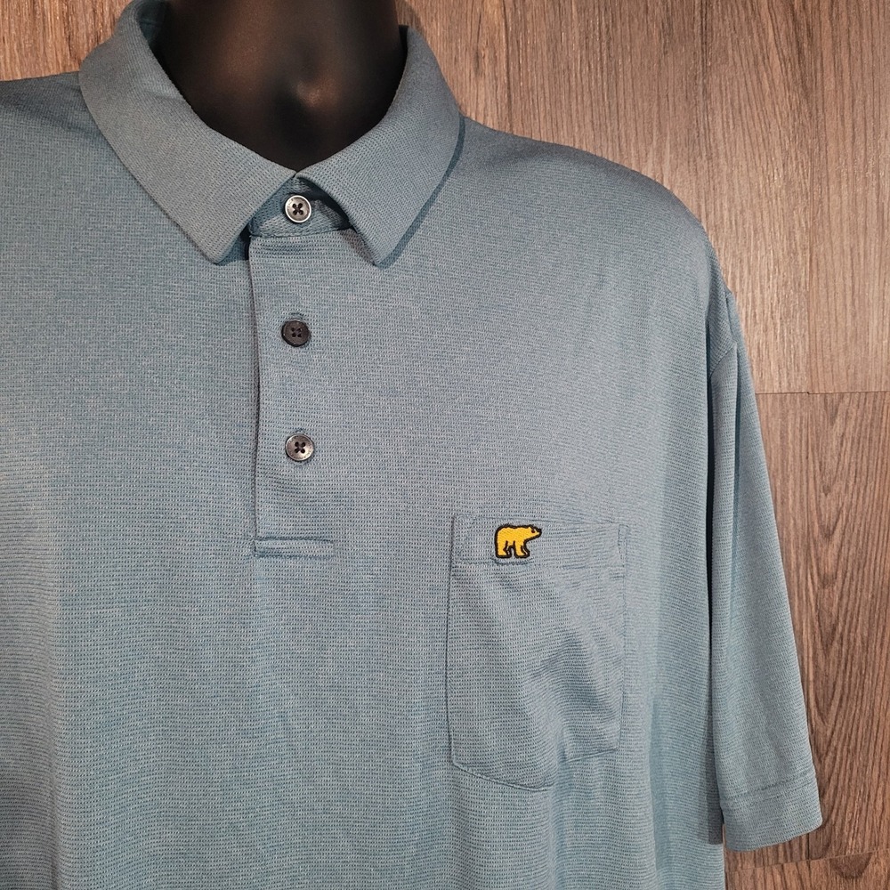 Jack Nicklaus Golf Polo XXL 2XL Blue Short Sleeve Microperf Tennis Active Casual
